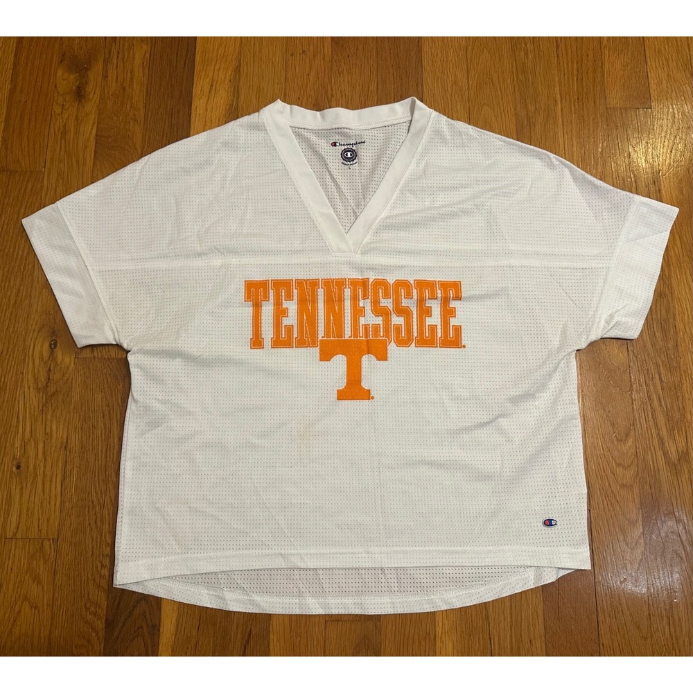 Champion Tennessee Volunteers Mesh Jersey Shirt White Orange Womens Large